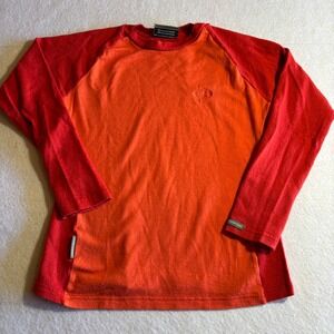 Icebreaker Bodyfit 260 Womens Merino Wool Long Sleeve Base Layer Top Red Orange